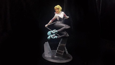 gwen stacy spiderverse 3d stampa donna ragazza moda miglia uomo ragno meraviglia arte sculture 3d print model - Mito3D