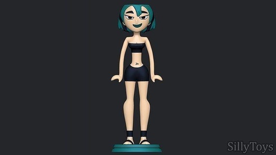 gwen swimsuit - total drama goth gothic female girl print woman art sculptures 3d print model - Mito3D