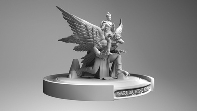 gwk estatua arte escultura hombre ciencia mítico garuda visnú dorado esculturas suave 3d print model - Mito3D