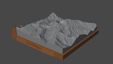 yendo montaña paisaje volcán terreno ambiente naturaleza fotogrametría elevación dem Ciencias 3d print model - Mito3D