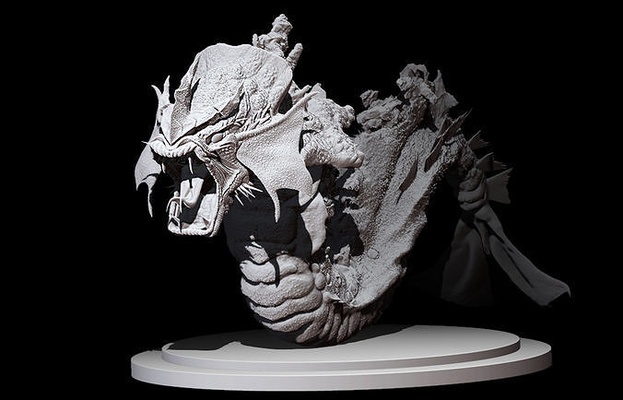 gyarados pokemon fanart 3d 3dsculpt 3dmodeling 3dprint parlak magikarp pokemongo pikaçu sincap bulbasaur jotho kanto nintendo kül manga video oyun oyuncak sanat heykeller 3d print model - Mito3D