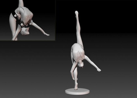 gymnast gymnastic pose carro esportivo ginasta flexibilidade ginástica menina brinquedo anatomia esporte fêmea arte esculturas Atlético ginásio danças 3d print model - Mito3D