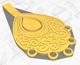cigano estilo brincos ouro decoração arte joalheria retro 3d print model - Mito3D