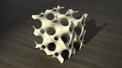gyroid küp heykel 3d yazdır model çekirge gergedan yazdırılabilir örgü sanat matematiksel geometrik öz şekil desen dekoratif geometri iç minimum yüzey fraktal baskı 3d print model - Mito3D