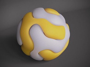 gyroid double sphere art stress ball orb mathematical 3d print model - Mito3D