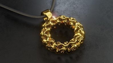 gyroid torus pendant - printable jewelry mathematical mathart math art design geometric geometry 3d print model accessory pendants 3d print model - Mito3D