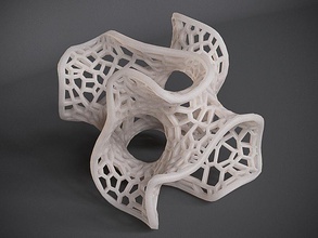 gyroid voronoi gitter gittergewebe muster mathematisch kunst skulptur schön oberfläche minimal geometrisch druckbar mixer eevee 3d drucken 3dprint mathematik gestalten 3d print model - Mito3D