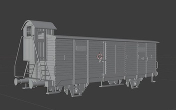 h0 1-87 scale g 02 freight car brake cabin railway model train railroad wagon transport hobby diy miniatures mechanical rail modelrailway 3d print model - Mito3D