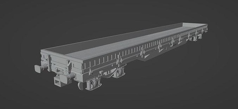 h0 1-87 scale res 676 flat wagon railway model train railroad freight transport hobby diy miniatures mechanical rail modelrailway vehicle industry 3d print model - Mito3D