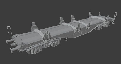 h0 1-87 scale smmnps flat wagon railway model train railroad freight transport hobby diy miniatures mechanical rail modelrailway 3d print model - Mito3D