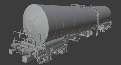 h0 1-87 scale zacens 80 m3 tank car railway model train railroad wagon freight transport modelrailway industry rail tanker gasoline diesel hobby diy 3d print model - Mito3D