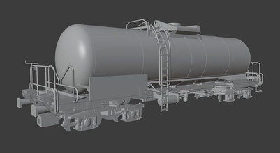 h0 1-87 scale zagns 54 tank car railway model train railroad wagon freight transport modelrailway industry rail tanker gasoline diesel diy hobby 3d print model - Mito3D