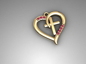 h121- diamond heart necklace rings jewelry gems fashion gold design silver ring elegant shining gem bracelet earring pendant sapphire women wedding 3d print model - Mito3D
