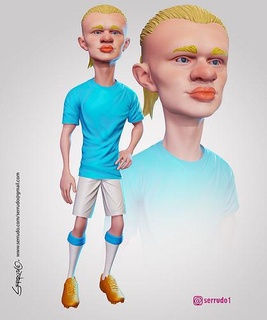 haaland Arte fútbol esculturas personaje Manchester miniaturas 3d print model - Mito3D