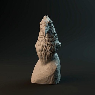 haast eagle bust - pre-supported prehistoric bird head animal figure statue trophy miniature art sculptures 3d print model - Mito3D