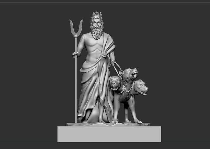 hades pluto greek god of underworld sculpture statue christian jesu christ religiou object ancient religion art sculptures 3D print model - Mito3D