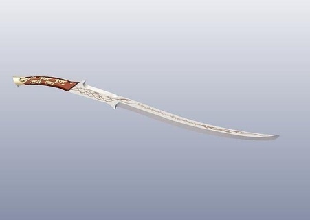 hadhafang espada arma afiado arwen aragorn elfos anão frodo nazgul gollum boromir gandalf elrond arte 3d print model - Mito3D