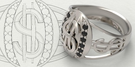 grandine squillare gioielleria design argento acciaio ricchezza moda gioiello gemma madelis brillante metallico anelli 3d print model - Mito3D