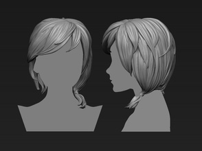 cheveux 11 imprimable art les poils strand la coiffure femelle caractère sculptures 3d print model - Mito3D