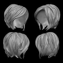 cabello 3 peluca humano escultura niña esculturas cabeza mujer peluquero peinado salón belleza corte pelo persona malla realista sombreros corto peludo arte 3d print model - Mito3D