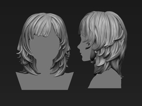 cheveux 8 imprimable coiffure brin femelle personnage cheveux art sculptures taupe moustache santé beauté 3d print model - Mito3D