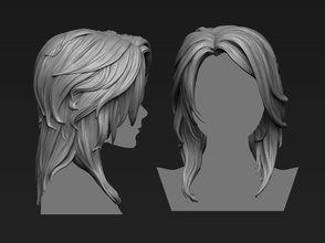 saç 9 yazdırılabilir sanat modeli kadın karakter strand kuaför kıllar heykeller 3d print model - Mito3D
