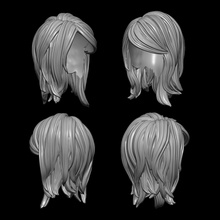 hair style head woman hairdresser hairstyle wig human fashion sculpture girl art sculptures 3d print model - Mito3D