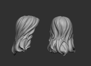 cheveux stylisée 5 art la coiffure femelle femme caractère sculptures 3d print model - Mito3D