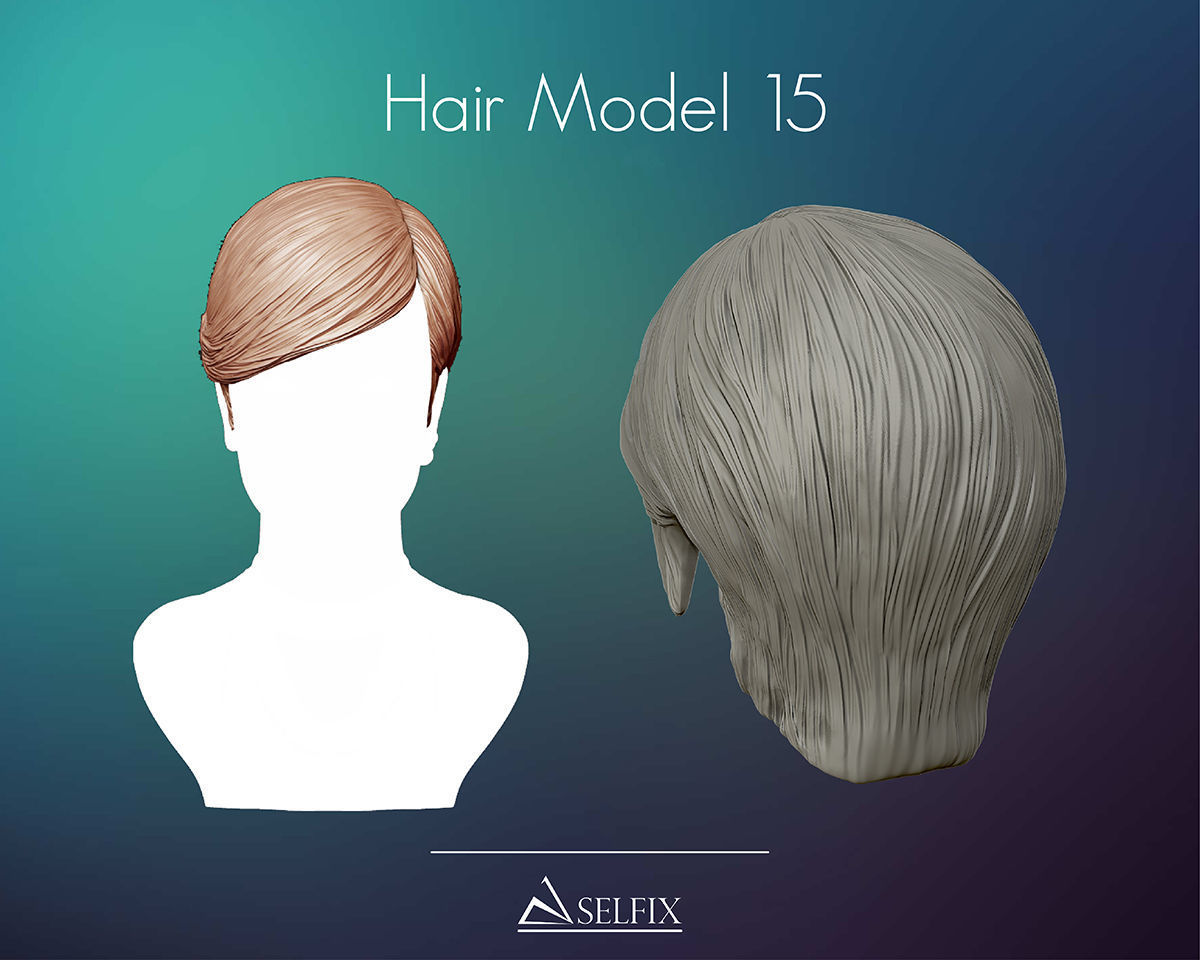coiffure 15 art anatomie femme sculpture cheveux sculptures femelle 3D print model - Mito3D