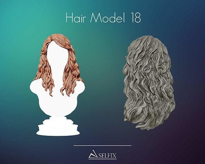 peinado 18 Arte anatomía mujer escultura cabello esculpir esculturas hembra 3d print model - Mito3D