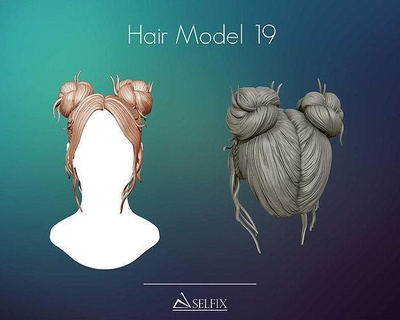 coiffure 19 art anatomie femme sculpture cheveux sculptures femelle 3d print model - Mito3D