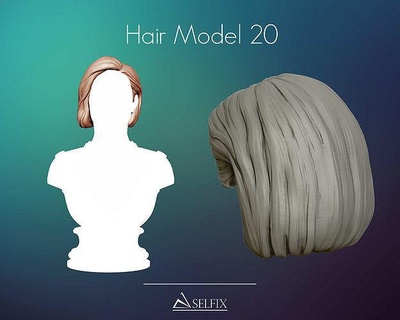 coiffure 20 art anatomie femme sculpture cheveux sculptures femelle 3d print model - Mito3D