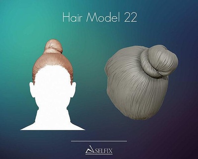 coiffure 22 art anatomie femme sculpture cheveux sculptures femelle 3d print model - Mito3D