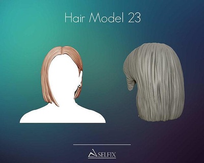 coiffure 23 art anatomie femme sculpture cheveux sculptures femelle 3d print model - Mito3D