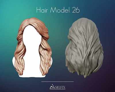 coiffure 26 art anatomie femme sculpture cheveux sculptures femelle 3d print model - Mito3D