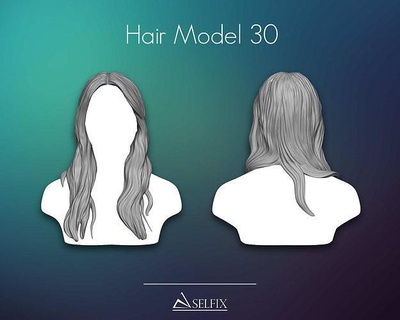 hairstyle 30 girl art portrait head woman character female hair anatomy sculpt sculpture statue sculptures 3d print model - Mito3D