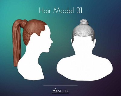 hairstyle 31 art head hair woman sculpture statue bust readytoprint character sculptures 3d print model - Mito3D