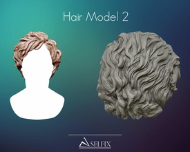 hairstyle mode 02 ready 3d print anatomy head sculpture hair art sculptures 3d print model - Mito3D