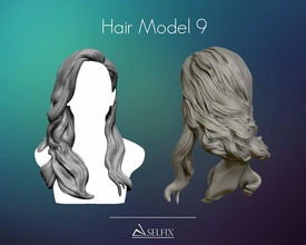 coiffure 09 art anatomie femme sculpture cheveux sculptures femelle 3d print model - Mito3D