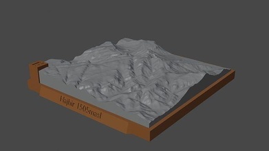 hac dağ manzara yanardağ arazi çevre doğa fotogrametri yükseklik dem Bilim 3d print model - Mito3D