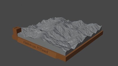 hakken-san mountain landscape volcano terrain environment nature photogrammetry elevation dem science 3d print model - Mito3D