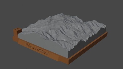 haku san montagna paesaggio vulcano terreno ambiente natura fotogrammetria elevazione dem scienza 3d print model - Mito3D