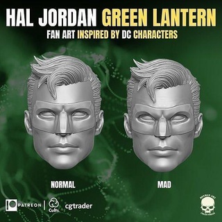 hal jordan fan art head action figures headsculpt gi joe mezco marvel legends force dc green lantern batman mcfarleane games toys 3d print model - Mito3D