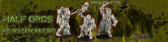 half-orc barbarian dragons green orc skin magic role warlock wargame dungeon muscle patreon pathfinder bard sorcerer tribes greenskin presupported games toys board 3d print model - Mito3D