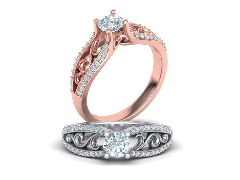 carati barocco fidanzamento squillare stampabile gioielleria lusso diamante brillante diamanti uniti d'america canada nodo belguim europa asia anelli 3D print model - Mito3D