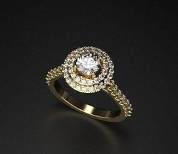 quilate solitario compromiso anillo joyería joya oro imprimible diamante anillos 3d print model - Mito3D