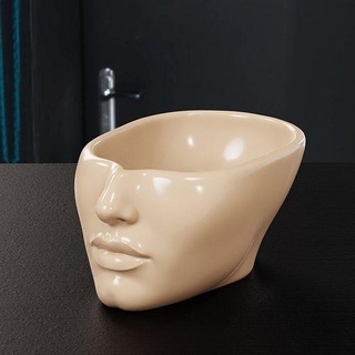 Hälfte Gesicht Pflanze Topf Drainage skulptural Vase Pflanzer Kopf weiblich 3d gedruckt handgemacht saftig Löcher klein Haus Dekor 3d print model - Mito3D