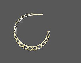hoop earring 1 gold 3dprint shape design silver jewel printable jewelry earrings 3d print model - Mito3D