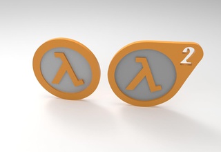 vie 1 2 logo demi jeu soupape halflife2 hl hl2 jeux jouets 3d print model - Mito3D