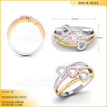 122 halka takı altın yüzük moda yazdırılabilir kolye engagem düğün nişan mücevher elmas Gümüş yüzüğü güzellik cad gergedan 3d print model - Mito3D